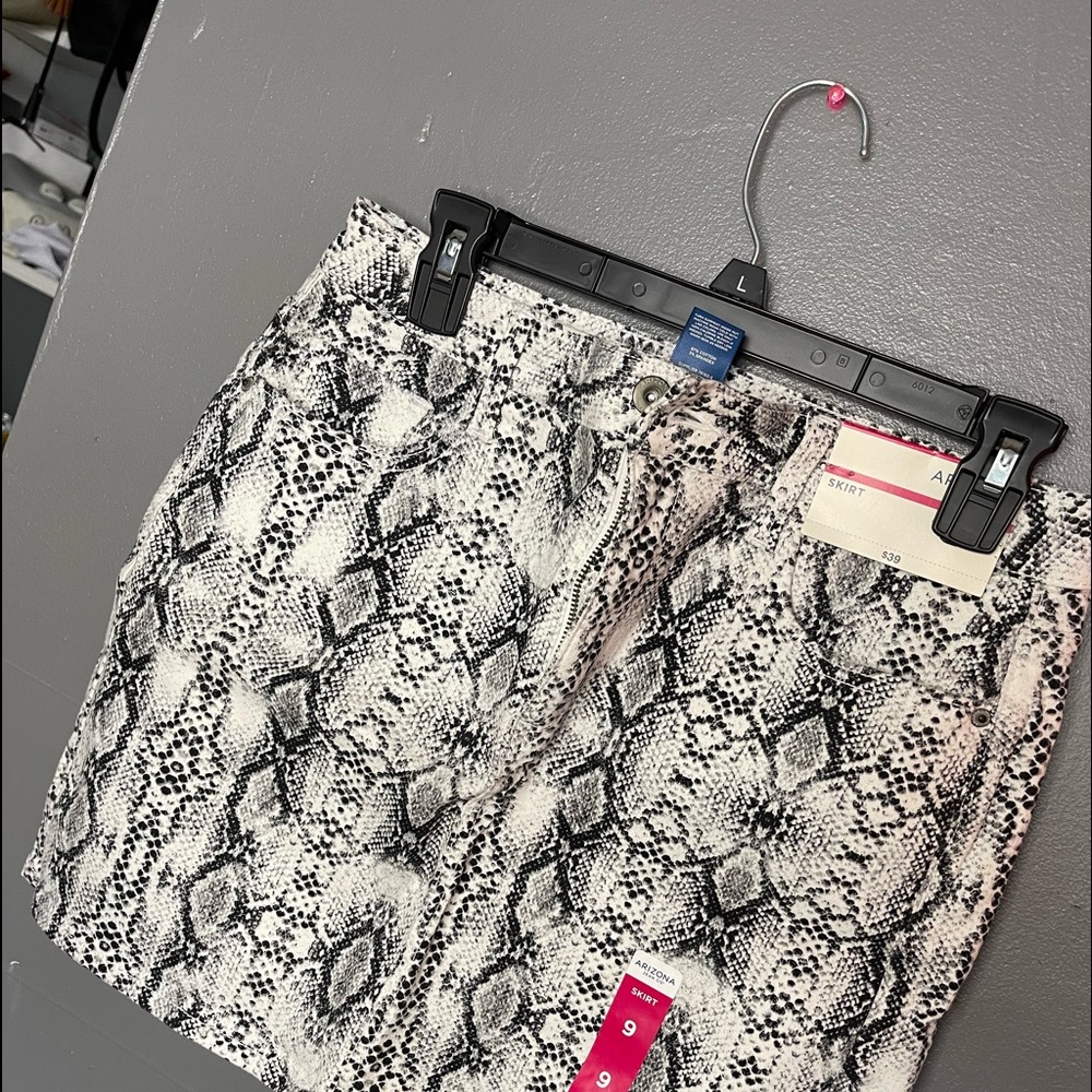 Snake Print Denim Skirt
